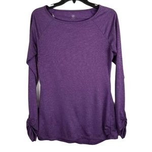 Gaiam S Purple Long Sleeve Activewear Shirt